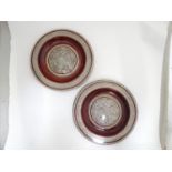 A pair of dishes with inlaid Vizagapatam style decoration (2) Please Note - we do not make reference