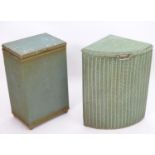 Two Lloyd Loom style linen baskets, one corner, one rectangular. (2) Please Note - we do not make