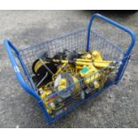 A basket trolley together with lighting, transformers, and cable reels Please Note - we do not