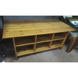A pine coffee table / TV stand with shelves Please Note - we do not make reference to the