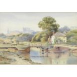 J. J. Bibby, Early 20thC, English School, Watercolour, Exeter from the Canal. Signed and dated