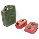 A Second World War / WW2 / WWII jerry can, stamped WD ( War Department ), MOD arrow, 1945, and