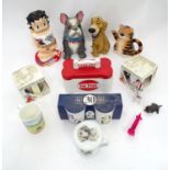 A quantity of assorted ceramic items to include biscuit barrel formed as a dog, two boxed Ansley