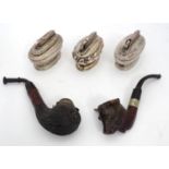 A Briar smoking pipe, the bowl formed as a buffalo stamped RAOB (Royal Antediluvian Order of