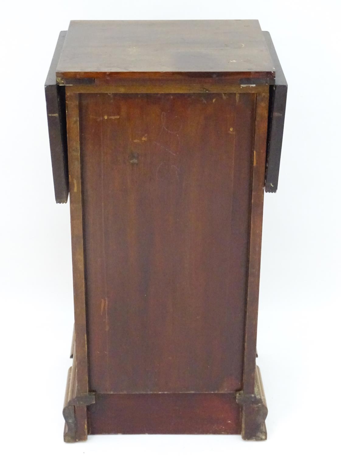 A mahogany bedside / pot cupboard with drop flap top Please Note - we do not make reference to the - Image 2 of 6