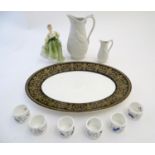 A quantity of assorted ceramic wares to include a Wedgwood oval serving dish / meat platter in the