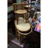 A conservatory dining table for two, with two wicker chairs (3) Please Note - we do not make