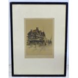 An etching of Hereford, signed Marjorie Bales Please Note - we do not make reference to the