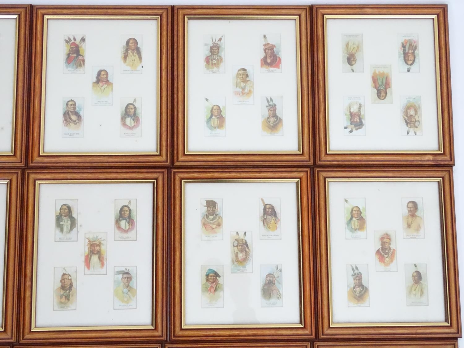 A quantity of framed cigarette cards depicting Native American Indians Please Note - we do not - Image 6 of 9