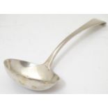 A Geo III silver Old English pattern sauce ladle. hallmarked London 1803, maker Richard Crossley.