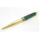 A Montblanc Meisterstuck 'Czar Nicholas I' 22164 ballpoint pen, the silver gilt casing with