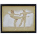 J. L. Bryson, 20th century, Mixed Media, Nude Dancers. Side lower right. Approx. 16 3/4" x 21 1/4"