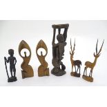 Ethnographic / Native / Tribal: A quantity of assorted tribal pieces, to include a carved wood