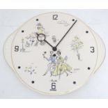 A mid century retro ceramic wall clock designed by Terence Conran for Stylecraft Fashion Tableware