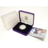 Coin: A Royal Mint 2007 limited edition sterling silver five pounds piedfort proof coin,