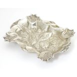 A Continental silver bonbon dish with fish decoration, indistinctly marked, probably Spanish. 4 1/4"