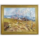 Indistinctly signed Marian Munole?, 20th century, Oil on canvas, A Continental landscape with