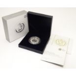 Coin: A Royal Mint 2016 limited edition sterling silver five pounds piedfort proof coin,