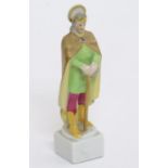 A Herend pottery figure modelled as a Saint. Marked under. Approx. 4" high Please Note - we do not