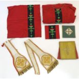 A quantity of assorted ecclesiastical / religious clothing, to include robe, stole, maniple, etc.