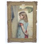 Charles Sillem Lidderdale (1831-1895), Watercolour, The Naughty Corner, A portrait of a young girl