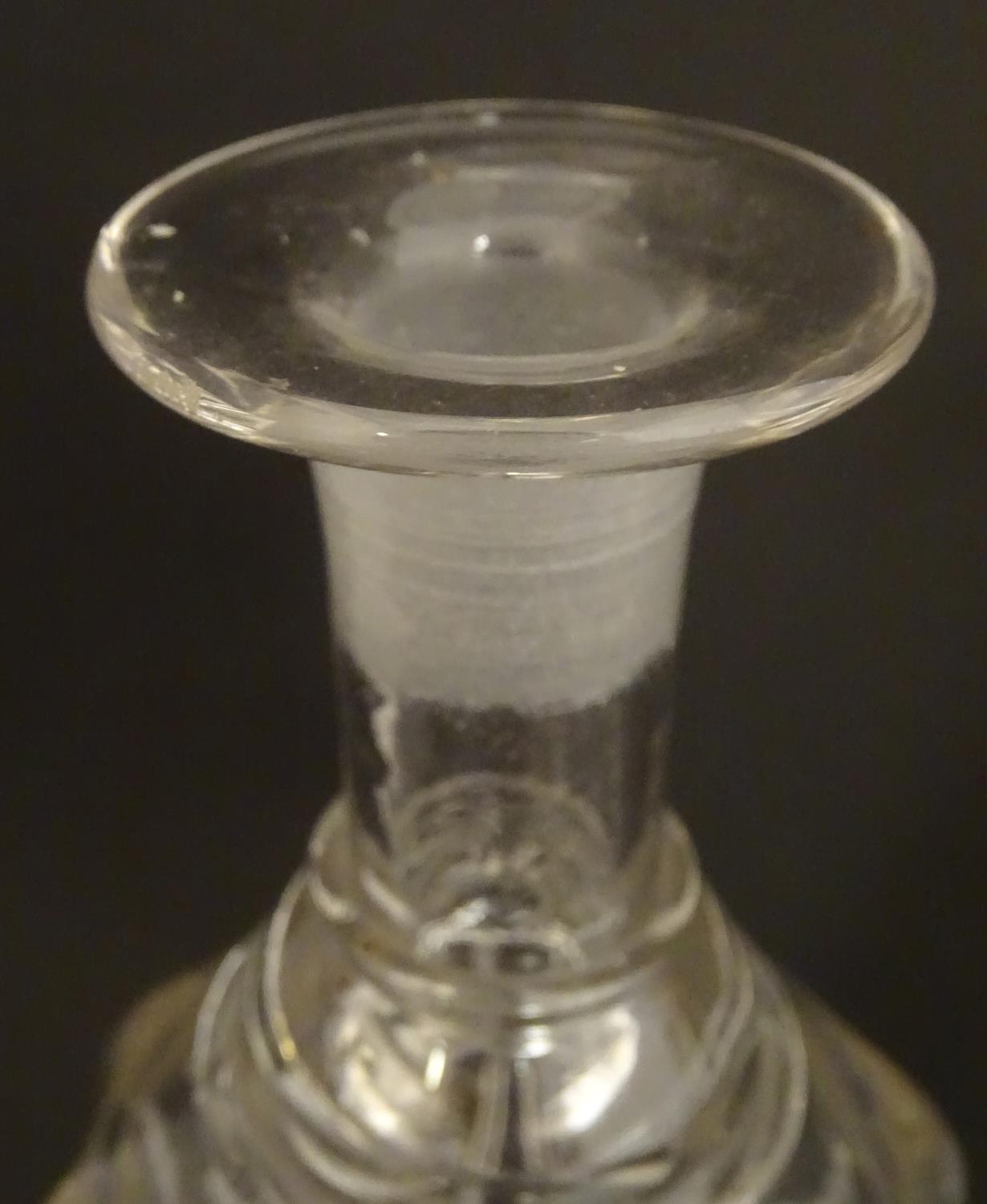 Three various glass decanters and stoppers. the largest 12 3/4" high overall (3) Please Note - we do - Image 7 of 8