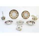 A quantity of assorted ceramics to include hand painted plates / saucers with floral decoration