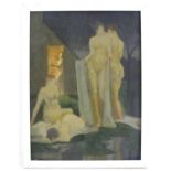 Dorothea Frances MacLagan, nee Blake (1895-1982), Oil on paper, Bathers, Moonlit female nudes.