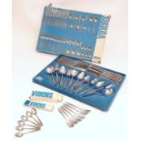 Vintage retro : An assortment of Viners stainless steel cutlery 'Mosaic' edition containing a