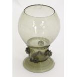 A 19thC Continental Roemer wine glass, the wide stem with prunts. Approx. 5 1/8" tall Please