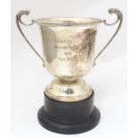 Motor Club Interest : A silver plate twin handled trophy cup engraved T.E.A.C / M.S.A.C ( Thames