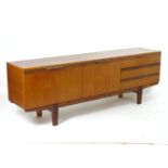 Vintage retro, mid-century: a large c1970 teak sideboard, in the Danish style, the three