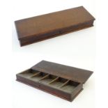 A late 19thC games counter / card box with five internal sloping sections. Approx. 2 1/2" x 18" x