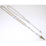 Vintage mother of pearl rosary beads, together with another (2) Please Note - we do not make