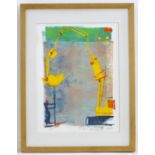 Frances Campbell, 20th century, Mixed media print, Abstract composition. Signed F. M. Campbell and