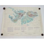 Militaria: two large topographical 1 to 250,000 scale GSGS maps of the Falkland Islands, each with