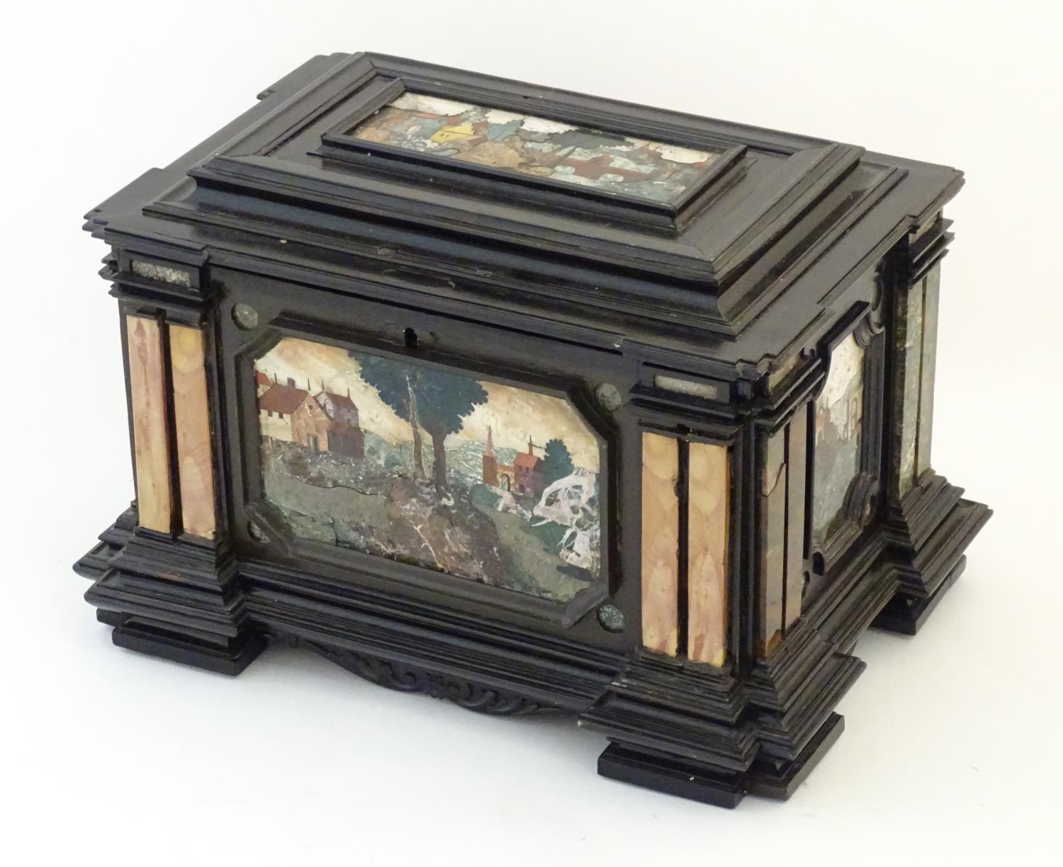 A 19thC Italian Grand Tour table cabinet / casket box of exceptionally large form with specimen - Image 4 of 58