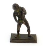 A 19thC cast bronze Grand Tour model of Bacchus the God of wine. Approx. 3" high Please Note -