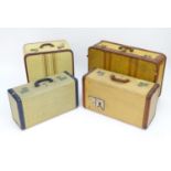 Four 20thC suitcases, comprising 2 shoe cases by Victor Luggage, 1 vanity case, and 1 suitcase by