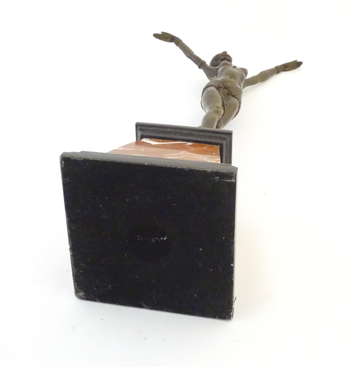 A 20thC French Art Deco style cast bronze model of a dancing exotic / Egyptian lady, after D.H. - Image 2 of 8