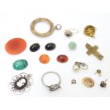 A quantity of assorted jewellery etc. to include a yellow metal pendant with openwork detail, a