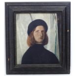 A Dutch style ripple frame with a colour print of Lorenzo Lotts' Portrait of a Man. Approx. 15 3/