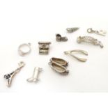 10 Assorted silver and silver plate charms Please Note - we do not make reference to the condition