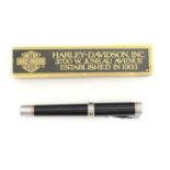 A Harley Davidson Motorcycles presentation boxed fountain pen, serial number 2641056, in black and