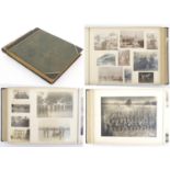 An early 20thC photograph album c. 1905 - 1920s, to include photographs of soldiers / 1 Platoon A