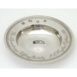 A silver pin dish formed as a miniature Armada dish, hallmarked London 1971, maker William