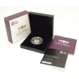 Coin: A Royal Mint 2015 limited edition sterling silver five pounds piedfort proof coin,