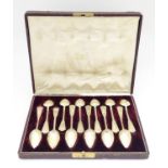A cased set of 12 French silver gilt teaspoons. the spoons approx 5 3/4" long Please Note - we do