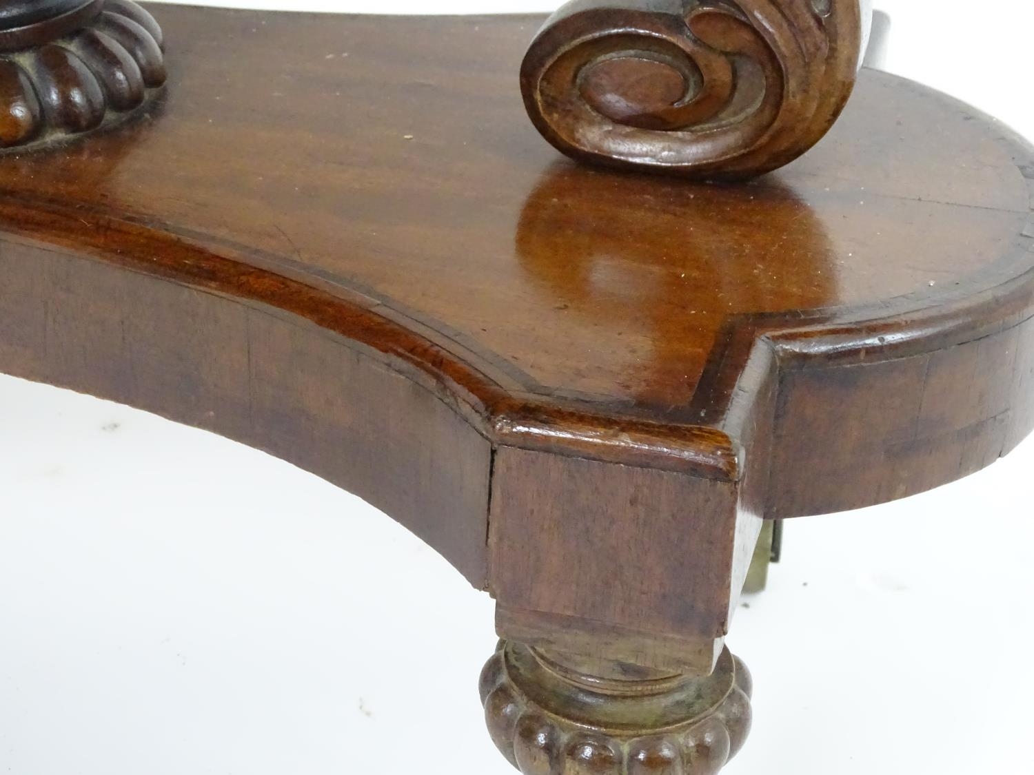 An early / mid 19thc Scottish platform card table with a mahogany and rosewood crossbanded top, - Image 7 of 10