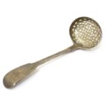 A 19thC silver Fiddle Pattern sifter spoon, hallmarked London 1832, maker William Bateman. Approx. 6